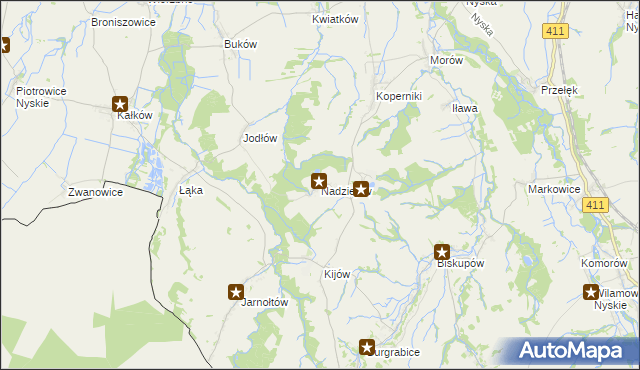 mapa Nadziejów gmina Otmuchów, Nadziejów gmina Otmuchów na mapie Targeo