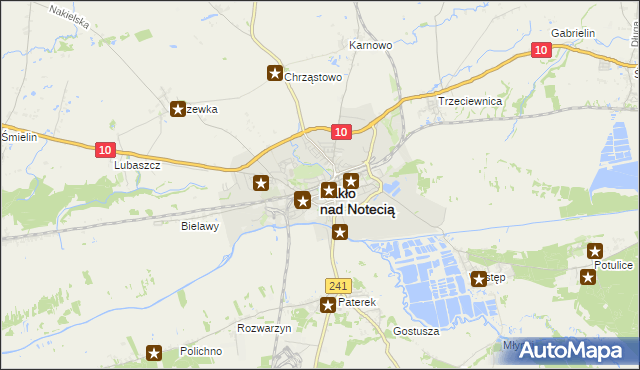 mapa Nakło nad Notecią, Nakło nad Notecią na mapie Targeo