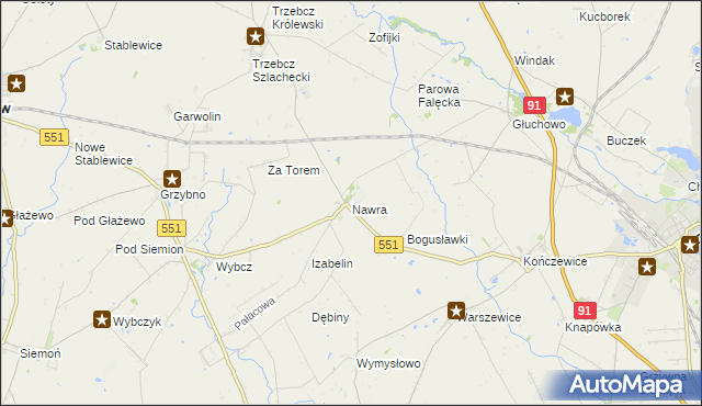 mapa Nawra gmina Chełmża, Nawra gmina Chełmża na mapie Targeo