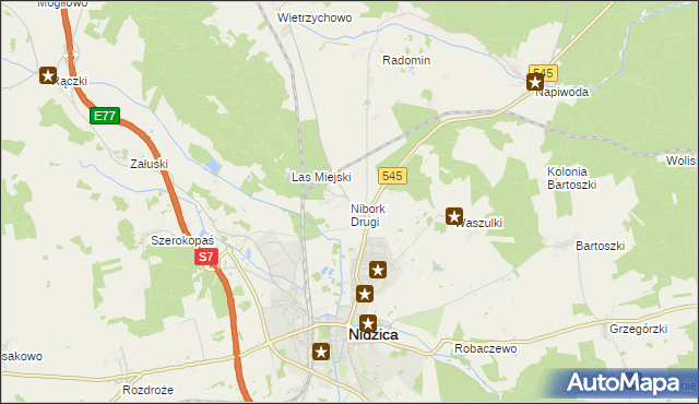mapa Nibork Drugi, Nibork Drugi na mapie Targeo