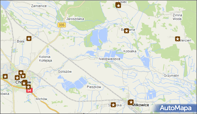 mapa Niedźwiedzice, Niedźwiedzice na mapie Targeo