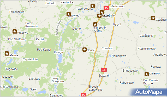 mapa Nielbark, Nielbark na mapie Targeo