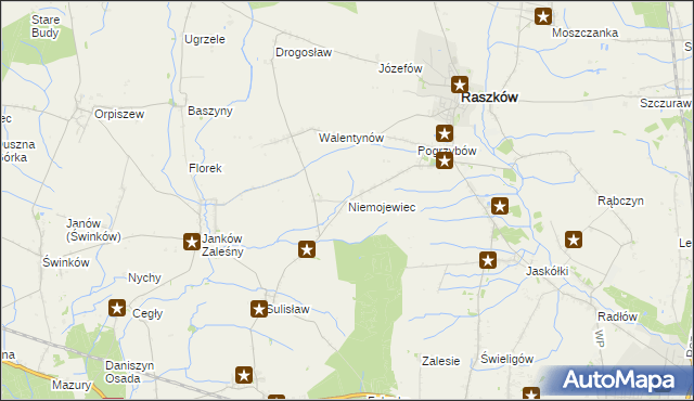 mapa Niemojewiec, Niemojewiec na mapie Targeo