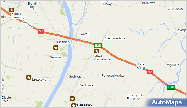 mapa Nowa Kościelnica, Nowa Kościelnica na mapie Targeo