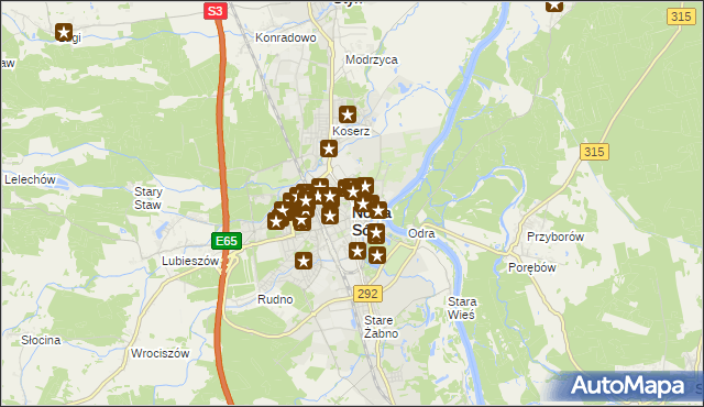 mapa Nowa Sól, Nowa Sól na mapie Targeo