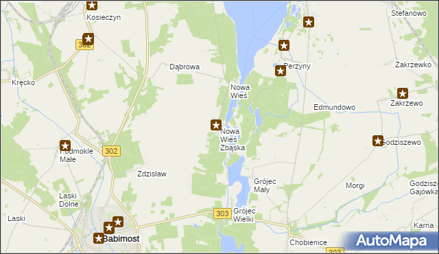 mapa Nowa Wieś Zbąska, Nowa Wieś Zbąska na mapie Targeo