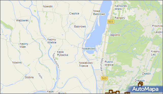 mapa Nowakowo gmina Elbląg, Nowakowo gmina Elbląg na mapie Targeo