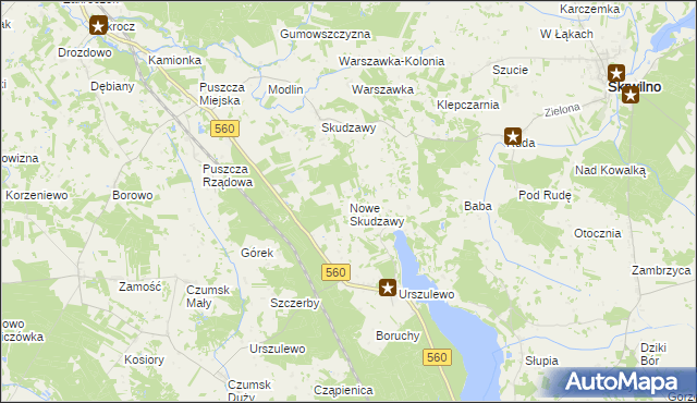 mapa Nowe Skudzawy, Nowe Skudzawy na mapie Targeo