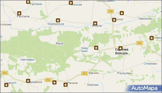 mapa Nowy Dwór gmina Dąbrowa Biskupia, Nowy Dwór gmina Dąbrowa Biskupia na mapie Targeo