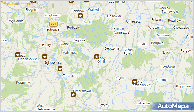 mapa Nowy Glinik, Nowy Glinik na mapie Targeo