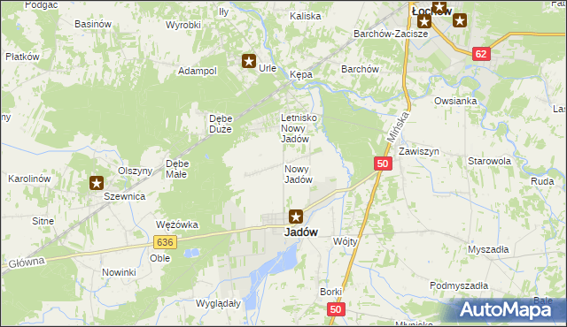 mapa Nowy Jadów, Nowy Jadów na mapie Targeo
