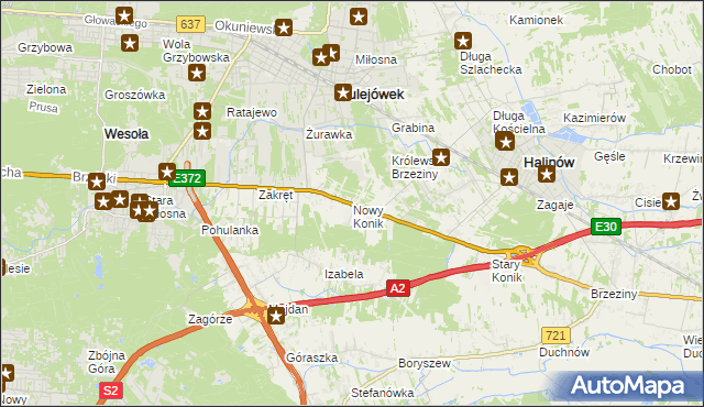 mapa Nowy Konik, Nowy Konik na mapie Targeo