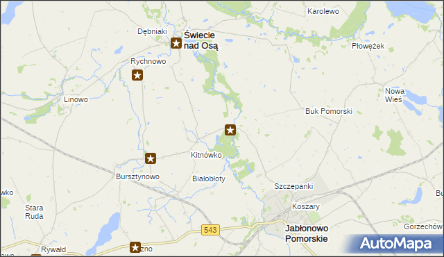 mapa Nowy Młyn gmina Świecie nad Osą, Nowy Młyn gmina Świecie nad Osą na mapie Targeo