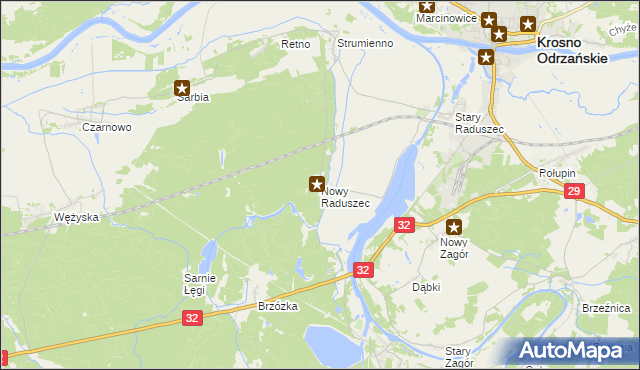 mapa Nowy Raduszec, Nowy Raduszec na mapie Targeo