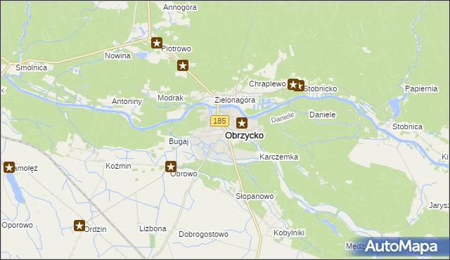 mapa Obrzycko, Obrzycko na mapie Targeo