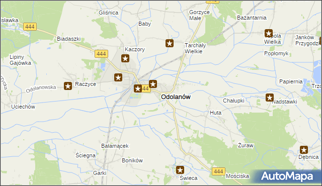 mapa Odolanów powiat ostrowski, Odolanów powiat ostrowski na mapie Targeo