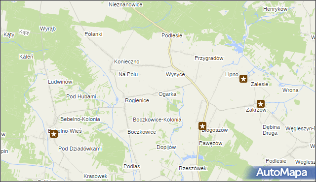 mapa Ogarka, Ogarka na mapie Targeo