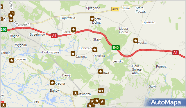 mapa Oleszka, Oleszka na mapie Targeo