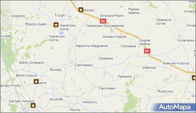 mapa Olszewka gmina Sońsk, Olszewka gmina Sońsk na mapie Targeo