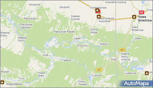 mapa Orczuchy, Orczuchy na mapie Targeo