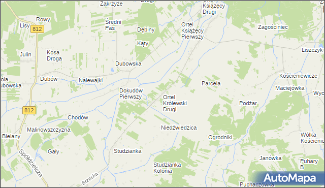 mapa Ortel Królewski Drugi, Ortel Królewski Drugi na mapie Targeo