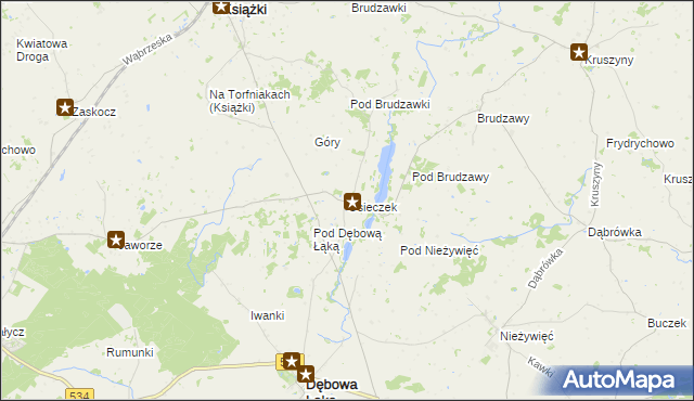 mapa Osieczek gmina Książki, Osieczek gmina Książki na mapie Targeo