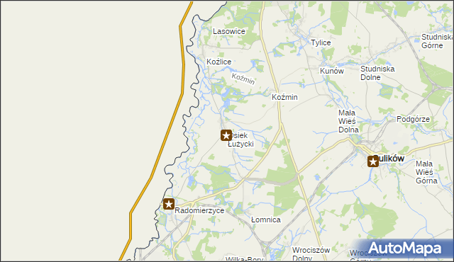 mapa Osiek Łużycki, Osiek Łużycki na mapie Targeo