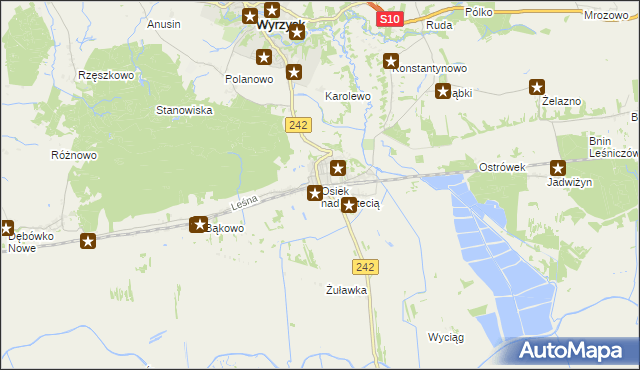 mapa Osiek nad Notecią, Osiek nad Notecią na mapie Targeo