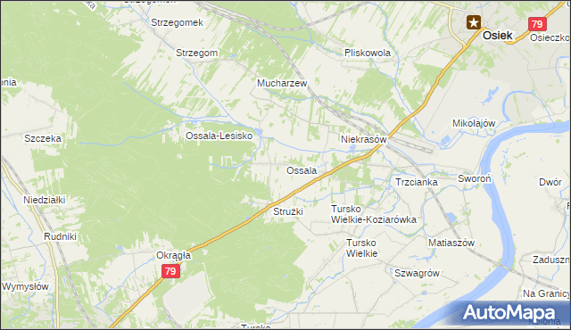 mapa Ossala, Ossala na mapie Targeo