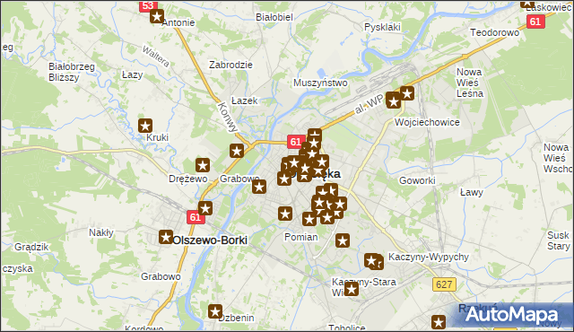 mapa Ostrołęka, Ostrołęka na mapie Targeo