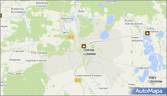 mapa Ostrów Lubelski, Ostrów Lubelski na mapie Targeo