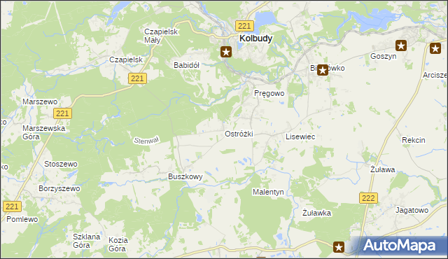 mapa Ostróżki, Ostróżki na mapie Targeo