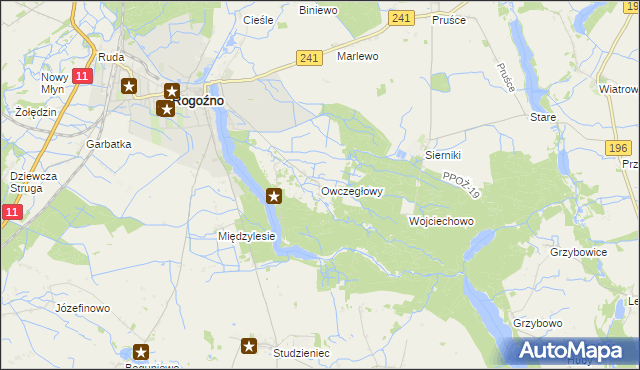 mapa Owczegłowy, Owczegłowy na mapie Targeo