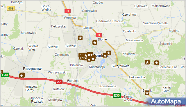 mapa Ozorków, Ozorków na mapie Targeo