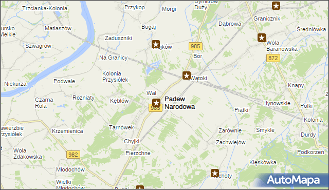 mapa Padew Narodowa, Padew Narodowa na mapie Targeo