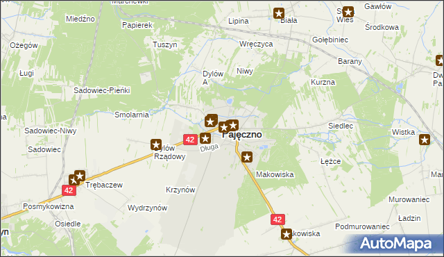 mapa Pajęczno, Pajęczno na mapie Targeo