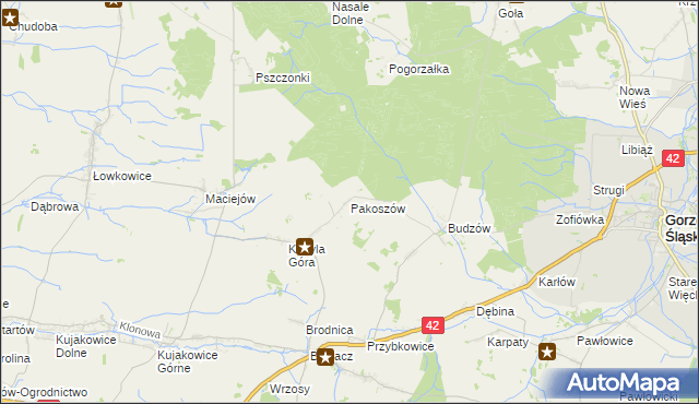 mapa Pakoszów, Pakoszów na mapie Targeo