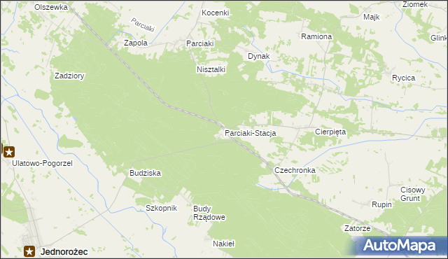 mapa Parciaki-Stacja, Parciaki-Stacja na mapie Targeo