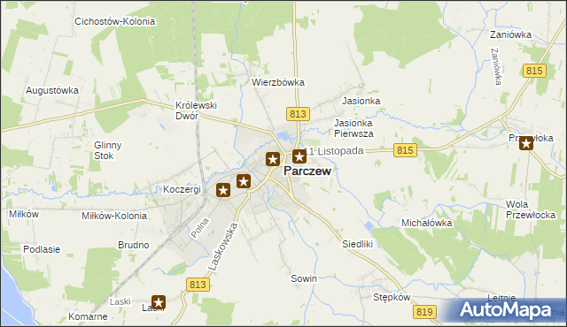 mapa Parczew, Parczew na mapie Targeo