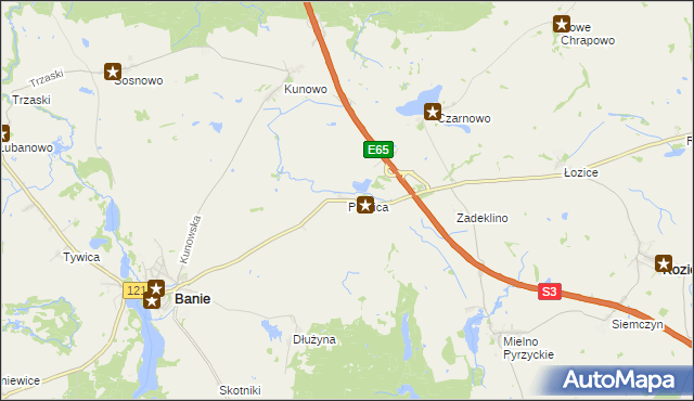 mapa Parnica gmina Banie, Parnica gmina Banie na mapie Targeo