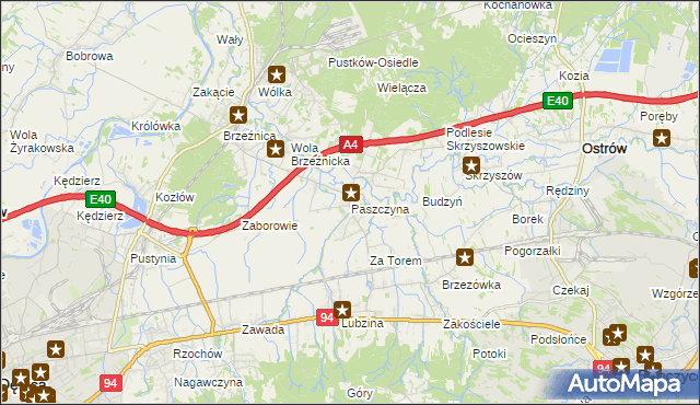 mapa Paszczyna, Paszczyna na mapie Targeo