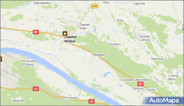 mapa Pędzewo, Pędzewo na mapie Targeo