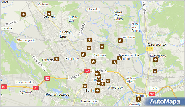 mapa Piątkowo gmina Poznań, Piątkowo gmina Poznań na mapie Targeo