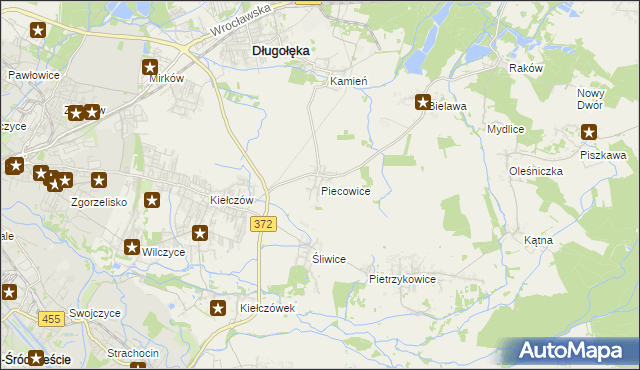 mapa Piecowice, Piecowice na mapie Targeo