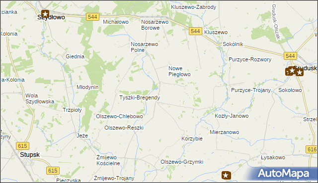 mapa Piegłowo-Wieś, Piegłowo-Wieś na mapie Targeo