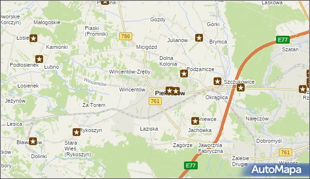 mapa Piekoszów, Piekoszów na mapie Targeo