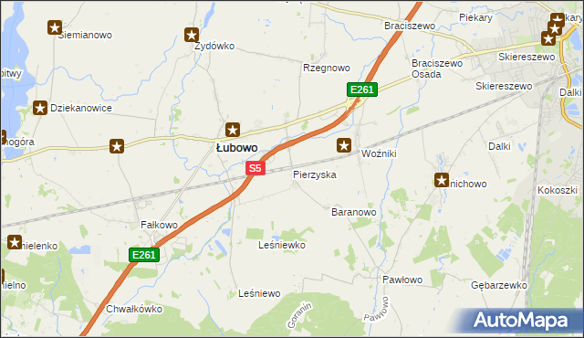 mapa Pierzyska, Pierzyska na mapie Targeo