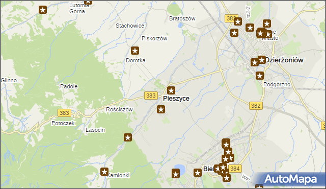 mapa Pieszyce, Pieszyce na mapie Targeo