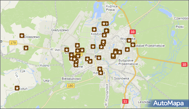 mapa Piły, Piła na mapie Targeo