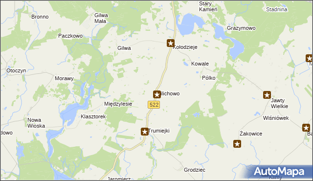mapa Pilichowo gmina Prabuty, Pilichowo gmina Prabuty na mapie Targeo
